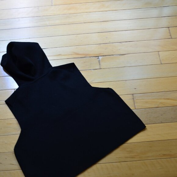 Stella Mccartney Logo Patch Sleeveless Cropped Hoodie Size S Black - Picture 8 of 8